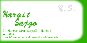 margit sajgo business card